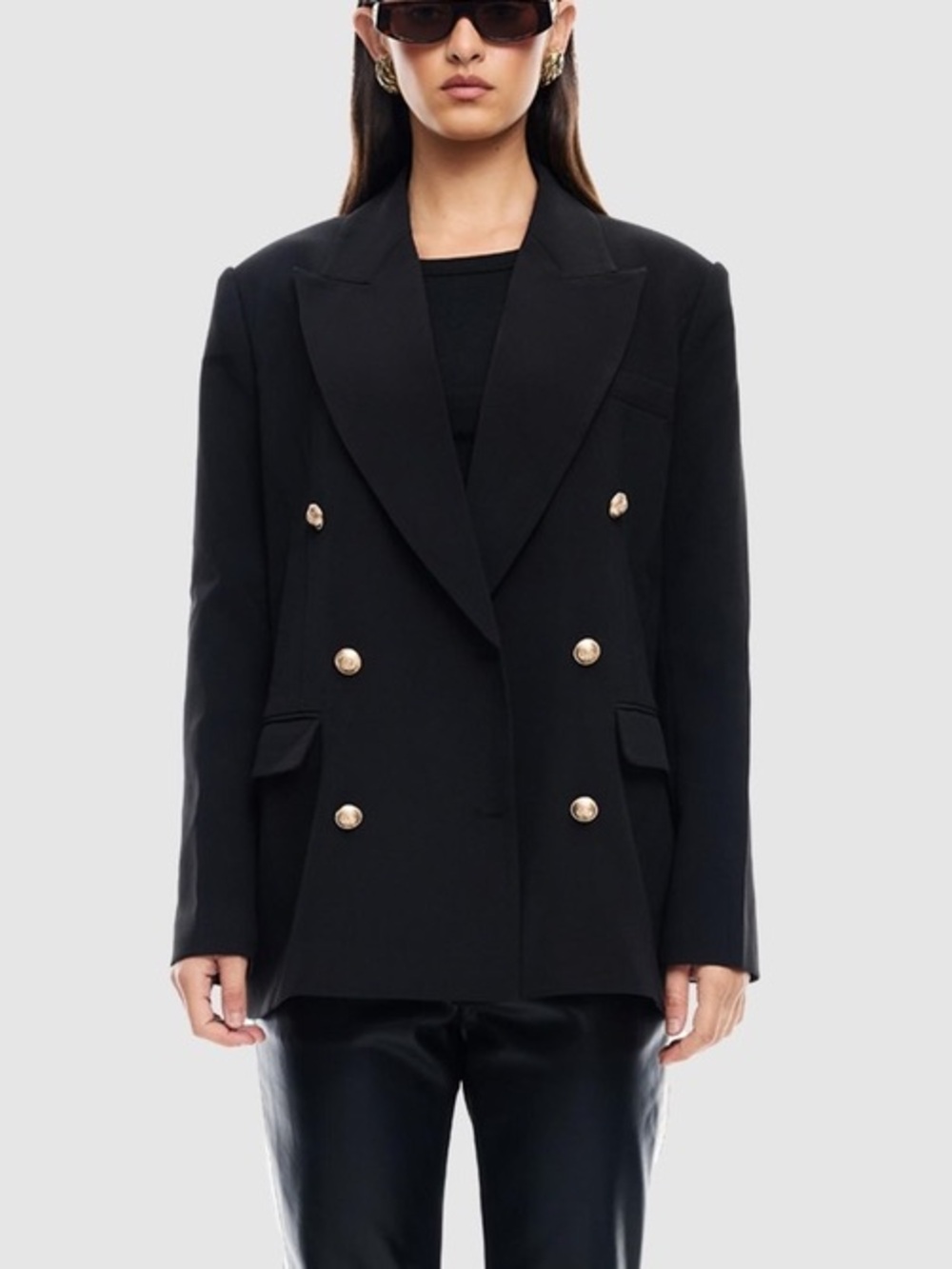 Lioness Palermo Blazer Black Double Breasted Size Medium